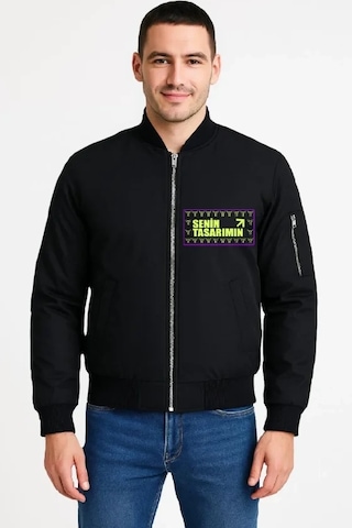 Defymoda Ön Bomber Ceket - Siyah