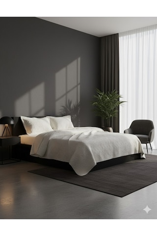 Çift Kişilik Lucette Pike Yatak Örtüsü Krem Krem