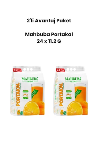 Mahbuba Portakal 2'li Avantaj Paket Soğuk Veya Sıcak Tüketilebilir Toz İçecek 24 X 11.2 G 11.2 G