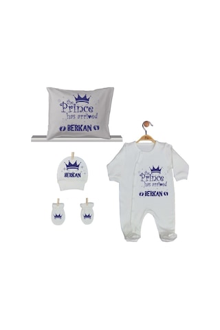 Pia Baby Gl 1907-04 İsme Özel Yastık Tulum Set Krem