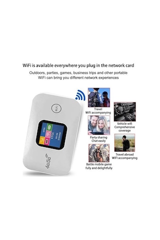 Ximistore9 H807 Taşınabilir 4g Lte Wifi Router, 150mbps Hız, 2100mah Batarya, 10 Kullanıcı Paylaşımı Ve Led Ekranlı