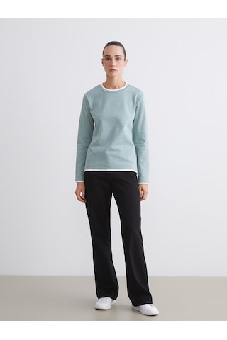 Lcw Eco Yeşil Bisiklet Yaka Kadın Sweatshirt