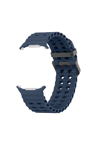Samsung Galaxy Watch 7 Ultra İle Uyumlu Airflow Metal Tokalı Yumuşak Soft Silikon Kordon
