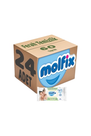 Molfix Islak Havlu Mendil Izotonik Ferah Temizlik 24 Lü Set 60 Ya