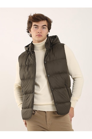 Dufy Kahve Erkek Regular Fit Dik Yaka Yelek Mont - 96758 Kahverengi