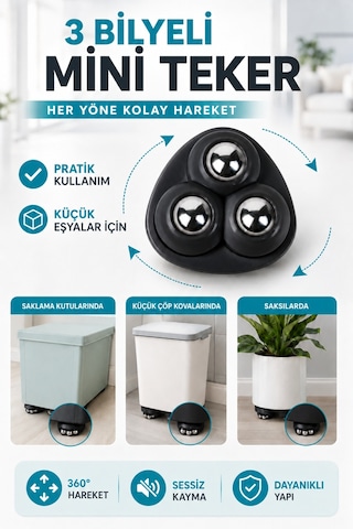 Siyah 4 Ad Mini Mobilya Tekeri Airfry Kahve Makinesi Damacana Temizlik Kovası Sandık İçin Çok Amaçlı Eşya Tekeri