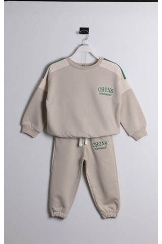 Magu Unisex Çocuk Kışlık Chons Sloganlı Pamuklu Sweatshirt Eşofman Alt-üst Takım Karışık Çok Renkli