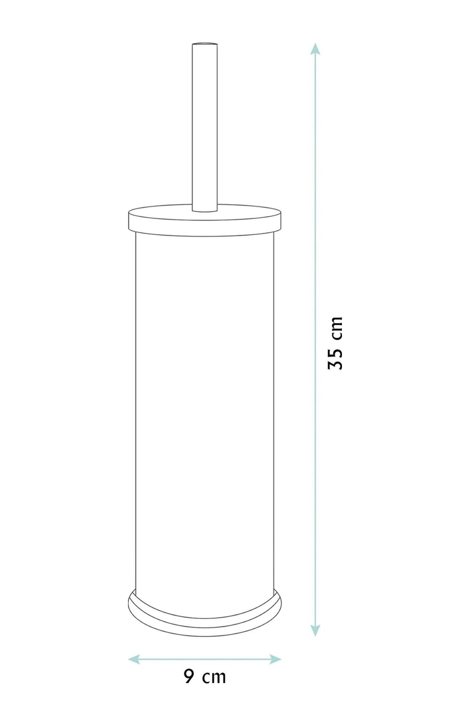 Dekoratif Gold Tuvalet Fırçası Wc Banyo Klozet Fırçası 35 Cm Gold