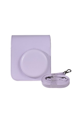 Maiyame Fujifilm Mini 12 İçin Mor Pu Kamera Kılıfı, Manyetik Kanca Ve Ayarlanabilir Çıkarılabilir Askı İle Koruma Torbası