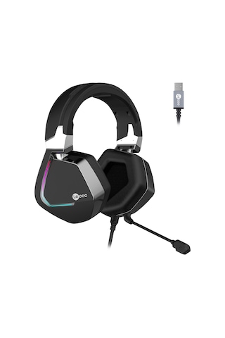 Lecoo HT402 USB Kablolu Surround 7.1 RGB Çıkartılabilir Mikrofonlu Kulak Üstü Gaming Kulaklık