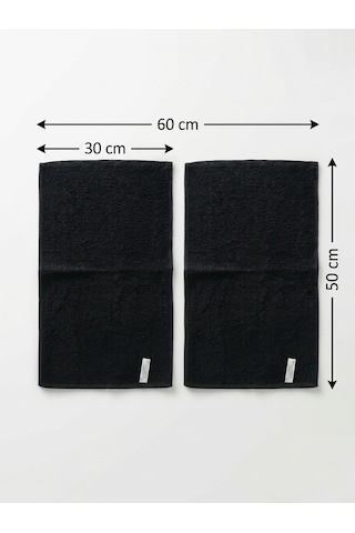 2'li Siyah Spor Havlusu 30x50 Cm %100 Pamuklu-yüksek Emici Baumwolle Fitness Ve El Havlusu-yumuşak Doku-spor-gym-el Ve Yüz Havlusu Siyah