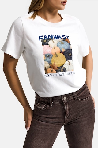 Itsbasic Kadın Beyaz W5 Özel Baskılı Tasarım Oversize T-shirt