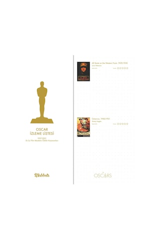 Mabbels Bi Film Önersene Oscar Defter Çok Renkli