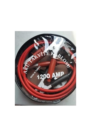 Akü Takviye Kablosu 1200 Amper, 2 Metre, Taşıma Çantalı, Güçlü Metal Kelepçeli, Otomobil Suv Hafif Ticari Araçlar İçin