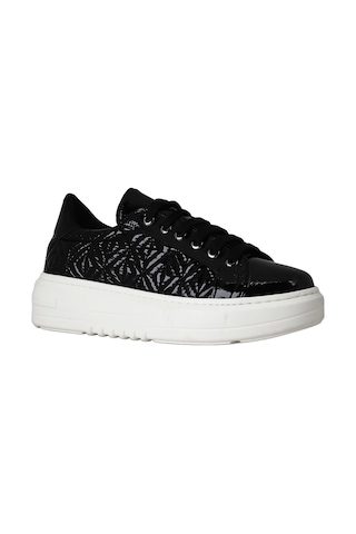Hobby Ayakkabı Hobby Kadın Rugan Modern Yüksek Tabanlı Sneaker Ayakkabı Siyah