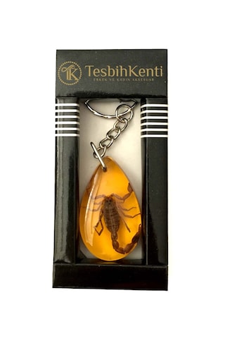 Üçgen Tasarım Akrep Fosilli Anahtarlık