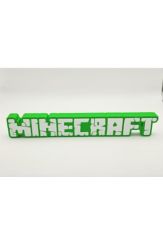 Minecraft Yazılı 3d Dekoratif Obje 20cm Masaüstü Süs Ve Duvar A