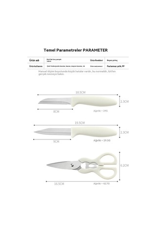 Modern Şık Tasarımlı 420 Paslanmaz Çelik 5'li Mutfak Seti Yeşil Yeşil