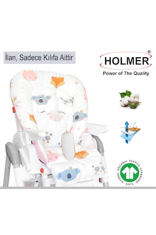 Leke Tutmaz Organik Mama Sandalyesi Minderi & Kılıfı Max-M Germanyg One Size Pembe