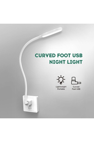 Yifomall Usb Çevresel Şeffaf Hortumlu 3 Renkli Dokunmatik Işık Regülatörlü Göz Koruyucu Gece Lambası - Beyaz Beyaz