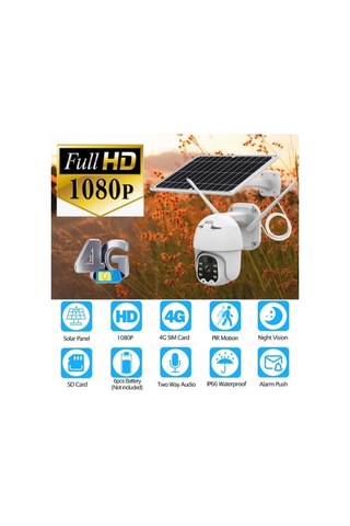Kartlı 4g Ptz 360 Hareketli Solar Güneş Enerjili 1080p Kamera Türkçe Program Son Sürüm