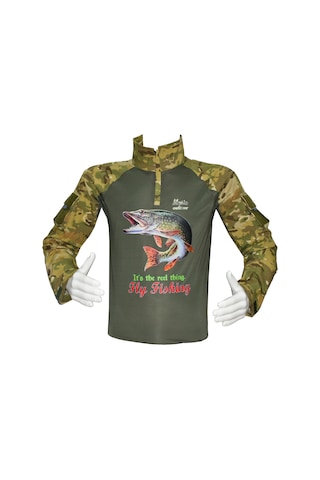 Combat Tişört Fishing M002 Avcı Balıkçı Turna Çok Renkli