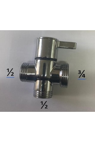 Hms 1/2-1/2-3/4 Banyo Robot Duş Seti Yönlendirici Ara Musluk Krom