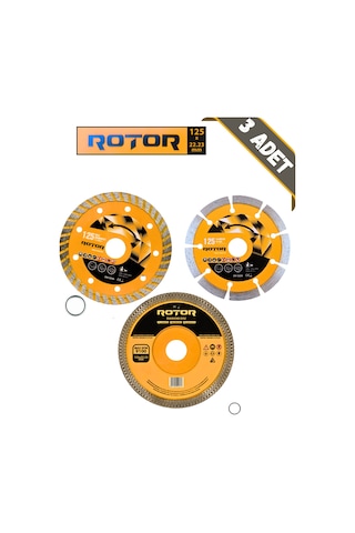 3'lü Disk Seti 125x22,23 Seramik Kesme Set 3 Parça
