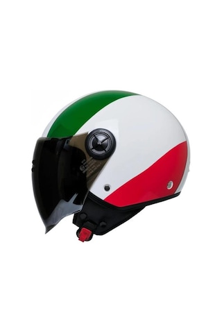 Mts Fx-101l İtaly Kask Beyaz - Yeşil - Kırmızı