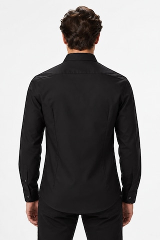 Lacoste Men's Slim Fit Button-down Collar Linen Shirt Erkek Düğmeli Yaka Pamuklu Gömlek Siyah