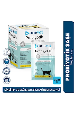 Onevet Probiyotik Saşe 30x1 Gr Kediler İçin Sindirim Desteği