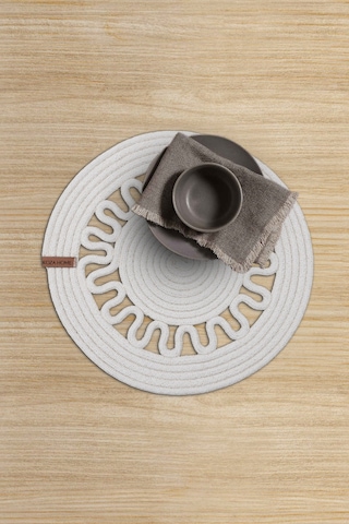 Koza Home Cesta Amerikan Servis El Yapımı Pamuklu Krem Jüt Örme Dekoratif S Krem