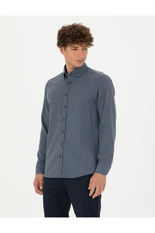 Pierre Cardin Erkek Koyu Mavi Gömlek Desenli 50275625-vr032 Koyu Mavi