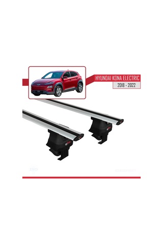 Hyundai Kona Electric 2018-2022 Arası İle Uyumlu Ace-4 Ara Atkı Tavan Barı Gri