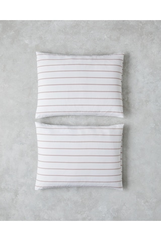 English Home Serene Stripes Pamuklu 2'li Yastık Kılıfı 50x70 Cm Pembe Pembe
