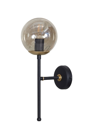 Luzarana Olimpo Sarı-siyah Metal Gövde Bal Rengi Camlı Tasarım Aplik Sarı - Siyah