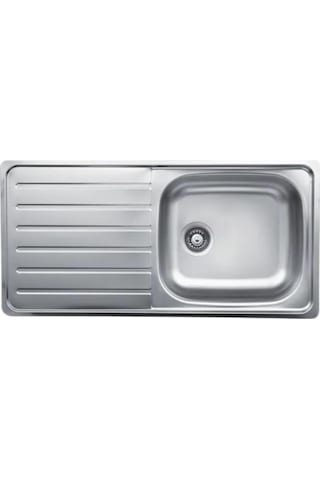 Livinox Dorian Tek Gözlü Desenli Tezgah Üstü Sol Damlalıklı Çelik Mutfak Eviyesi Inox 50 x 100 CM