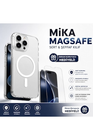 Samsung Galaxy A34 Magsafe Uyumlu Şeffaf Sert Telefon Kılıfı