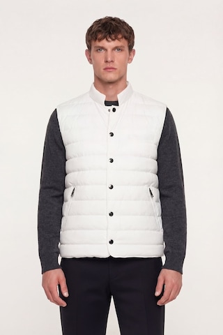 Giotelli Erkek Beyaz Dar Kesim Slim Fit Dokuma 6 Drop Bomber Yelek