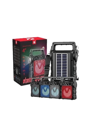 Kts-1706 Taşınabilir Güneş Enerjili Fenerli Bluetooth Hoparlör 5365