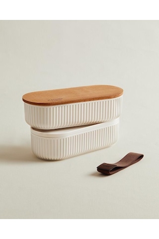 Madame Coco Magou Ahşap Kapaklı Saklama Kabı 500 ML 2'li