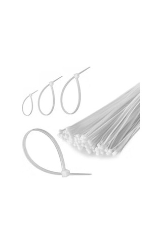 100 Adet Plastik Cırt Kelepçe Kablo Bağı Kablo Düzenleyici-4.8 X 380 Mm 5122 Genel