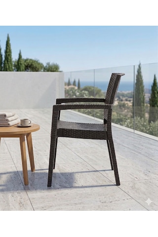Novussi Paris Rattan Koltuk 4'lü Paket Kahverengi