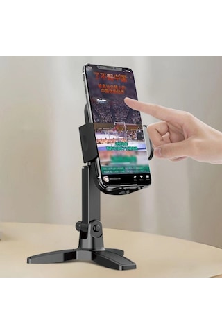 Masaüstü Telefon Standı 360 Derece Dönebilen Başlıklı Ayaklı Telefon Tripodu 5468