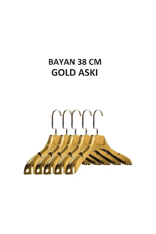 20adet İtalyan Kanca A Kalite Gold Kaplama Plastik Ceket Askısı B Altın