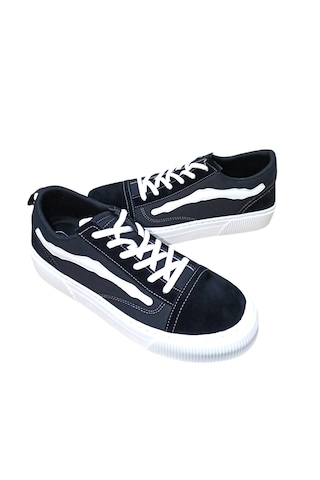 Noka Vespa Erkek Denim Keten Sneaker Ayakkabı Siyah