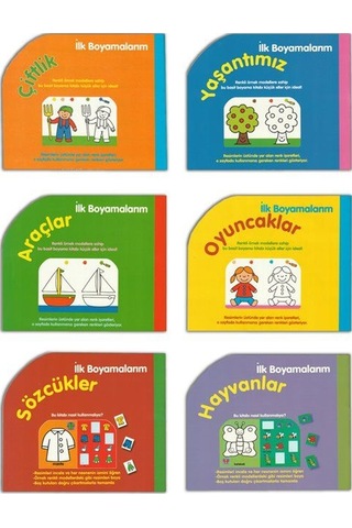 İlk Boyamalarım Renkli Ve Çıkartmalarla Beraber 6 Kitap Set ...