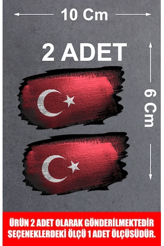 Türk Bayrağı Sticker - Türk - Bayrak - Ay Yıldız Sticker - Araba Oto Motosiklet Karavan Cam Kask Sticker - 01969 10X6 Cm