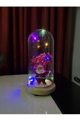 Noel Baba Temalı Led Işıklı Cam Fanus Yeni Yıl Işıltısını Evinize Taşıyın 0