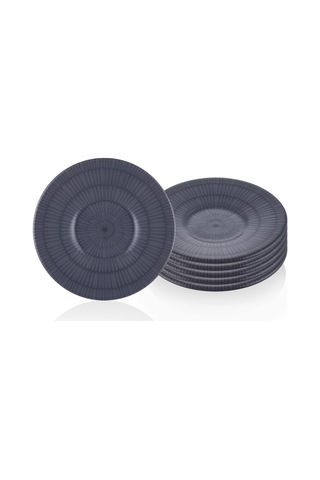 The Mia Noon Çay Tabağı 6lı Set Gri 13 Cm